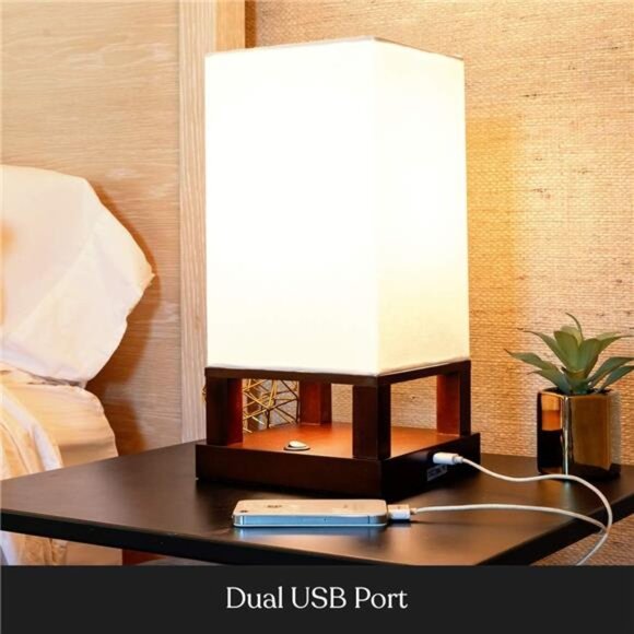 Brightech Maxwell Bedside Lamp with USB Port – Compact Table Lamp for Bedroom - Picture 6 of 7